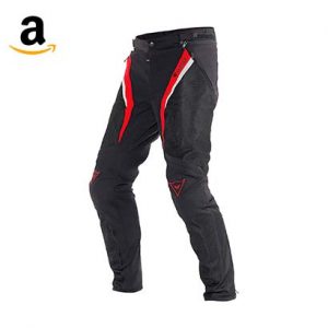 Dainese 1755081_678_48 Drake Super Air Tex Pants Pantalones Moto, Negro/Rojo/Blanco